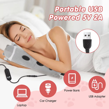USB-Powered Cute Cat Plush Heating Pad for Period Cramps & Body Relief
